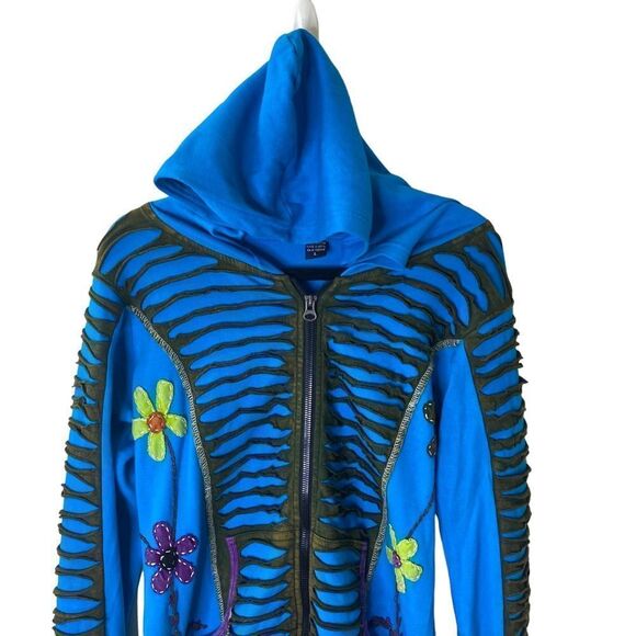 Mermaid Underwater Sea Embroidered Jacket Dress Sz L - Picture 2 of 12